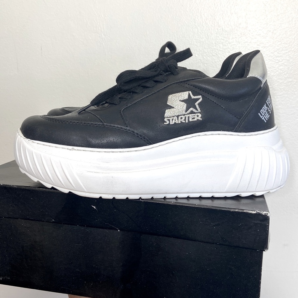 STARTER Platform Black Sneakers Size 41 Made in Italy